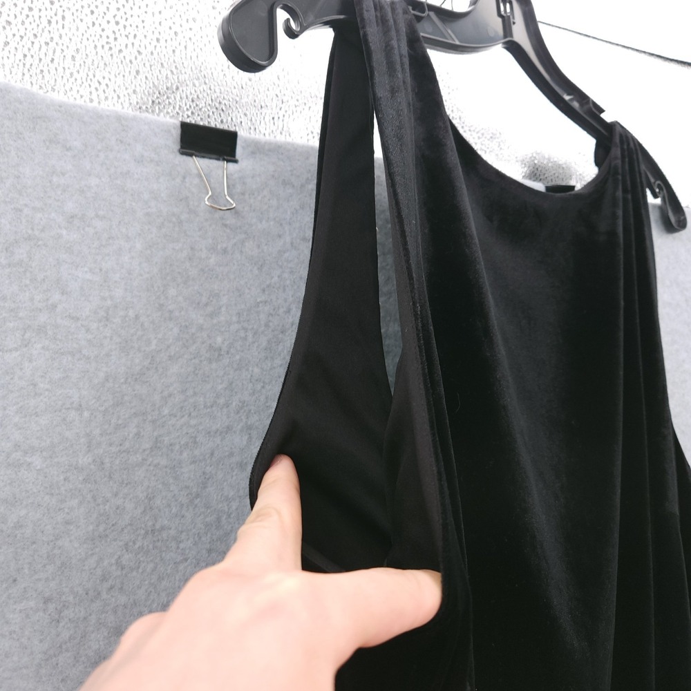 B Darlin High Silt Velvet Low Back Sleeveless Black Pearl Womens Size 18W NWT - Picture 4 of 12